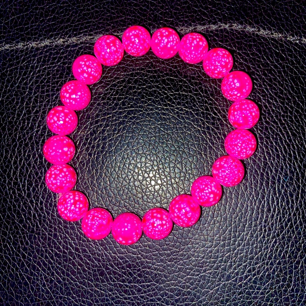 PINK CRATERS BEADED BRACELET